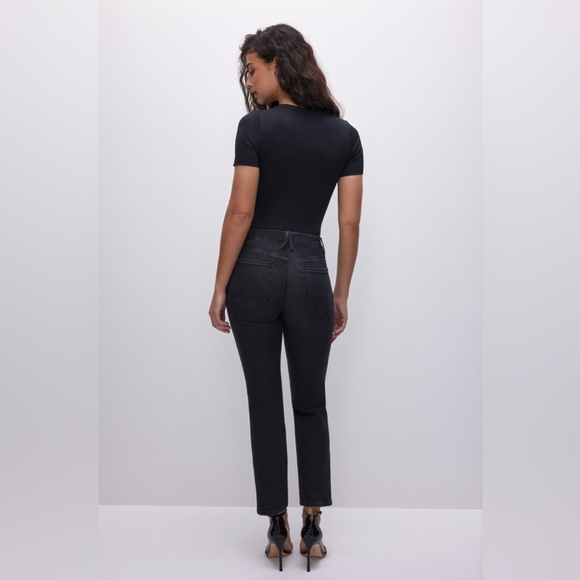 Good American Good Legs Black Straight Jeans Women's Stretch Denim Sz 10/30 - Picture 4 of 15